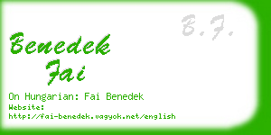 benedek fai business card